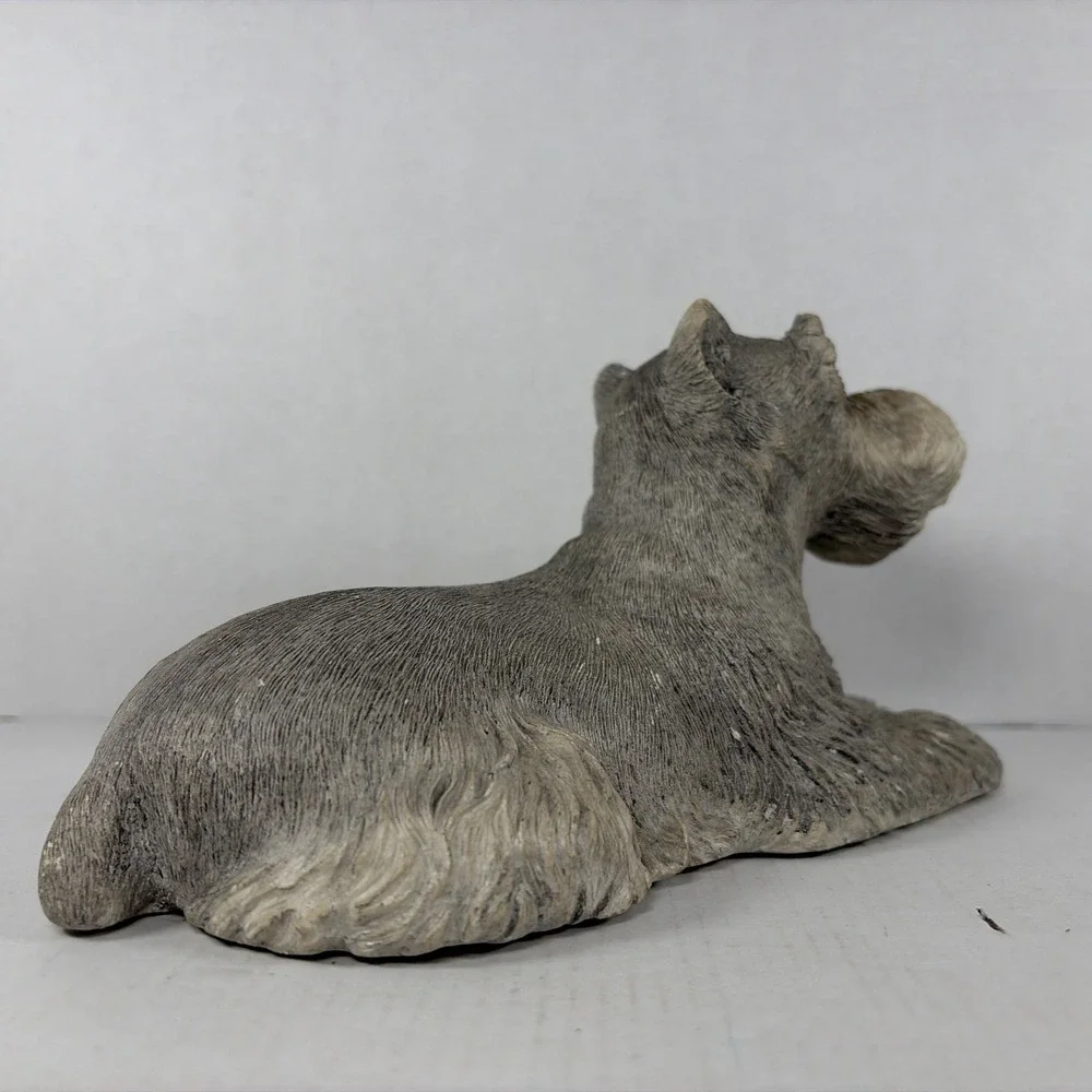 Vintage 1981 Sandicast Schnauzer Dog Figurine Sculpture Signed Sandra Brue